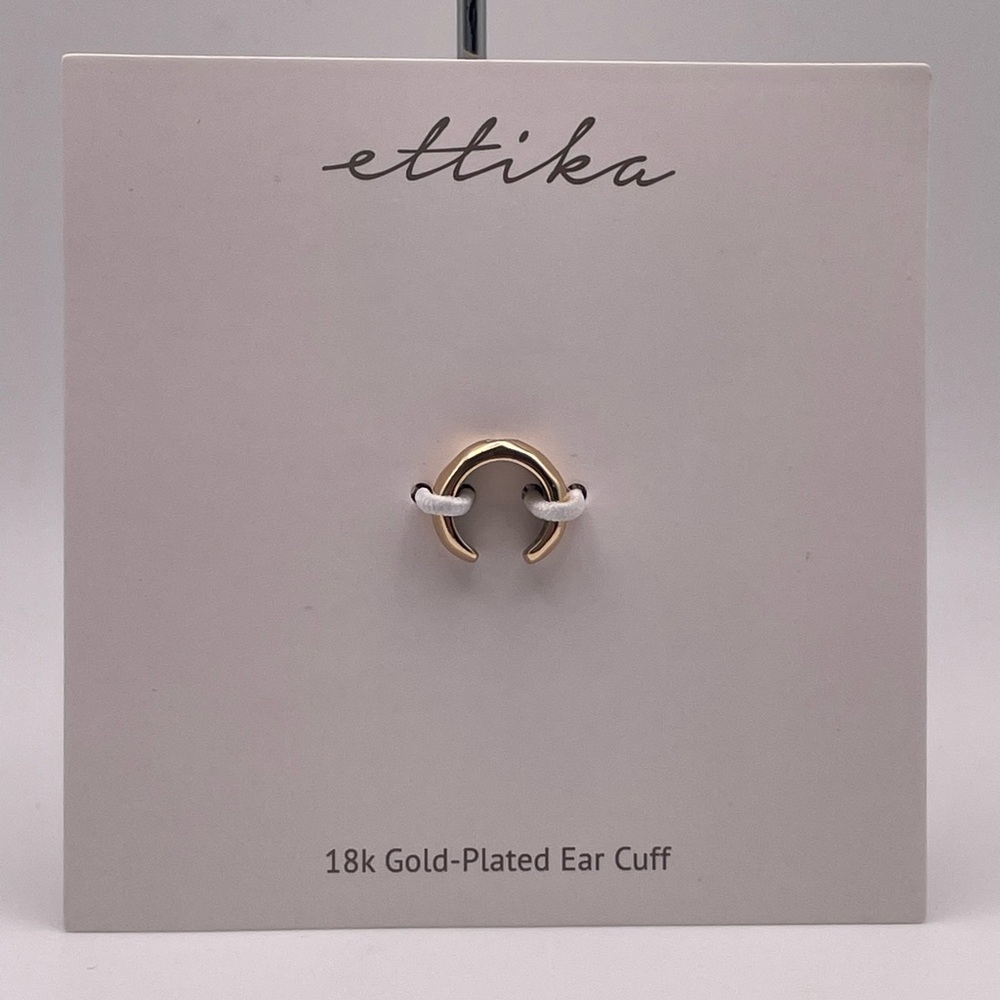 Ettika Gold Earring Cuff with Pear Zirconia